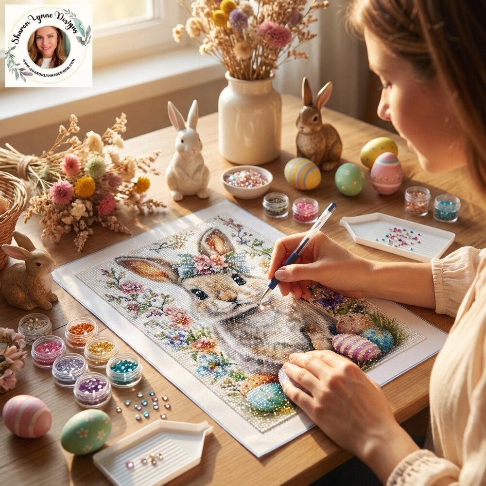 🐰Bunny DIY Diamond Painting Kit No Frame - Rabbit Art Craft Project Gems Canvas - Picture 3 of 6